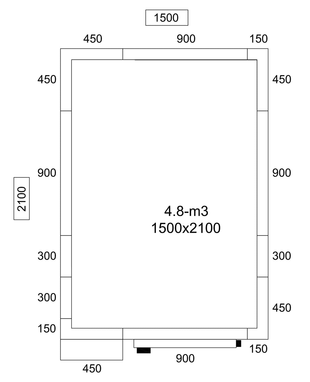 Stainless Steel Cold Room - 1500x2100mm - 4,8m³