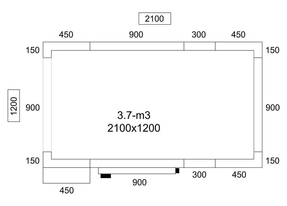 Stainless Steel Deep Freezer Room -2100x1200mm -3,16m³ -Included