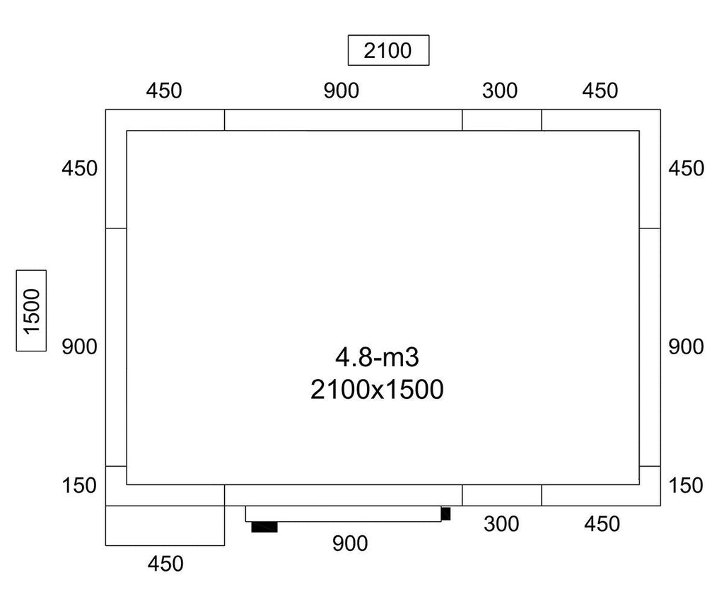Stainless Steel Cold Room - 2100x1500mm - 4,8m³
