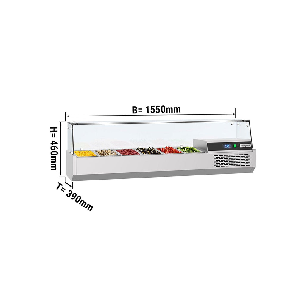 Cooled Exhibition Unit Premium - 1550x390 mm - 6 x gn 1/3