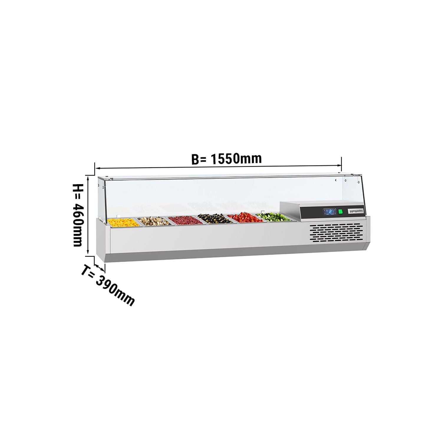 Cooled Exhibition Unit Premium - 1550x390 mm - 6 x gn 1/3