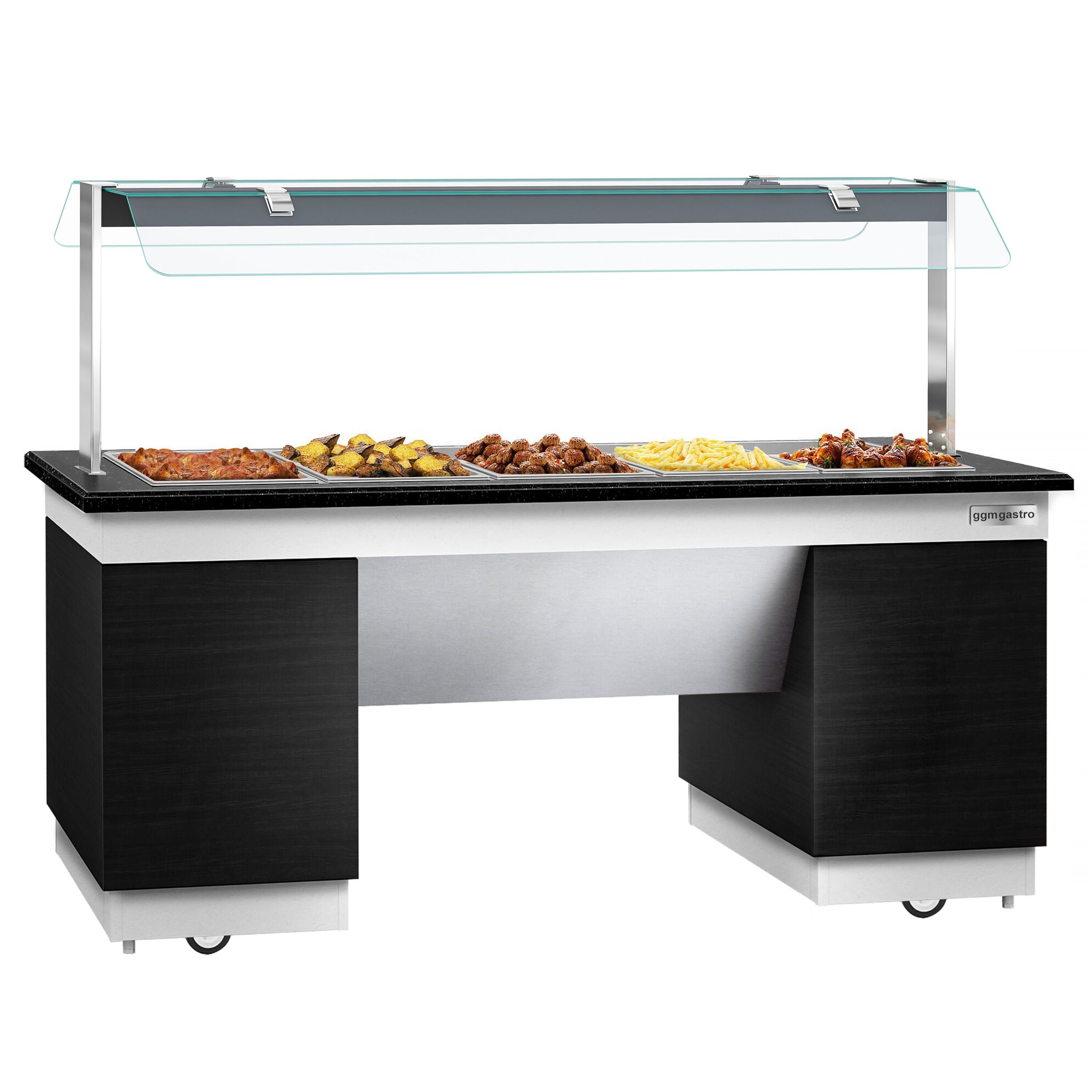 Hot Open Buffet counter dublin - 2000mm - Benmarili & Wheel - for 5x GN 1/1