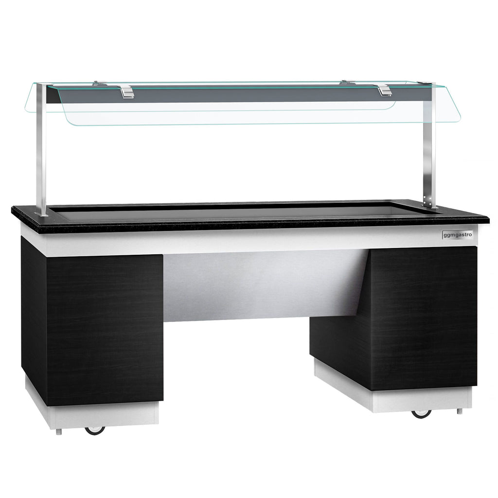 Hot Open Buffet counter dublin - 2000mm - Benmarili & Wheel - for 5x GN 1/1