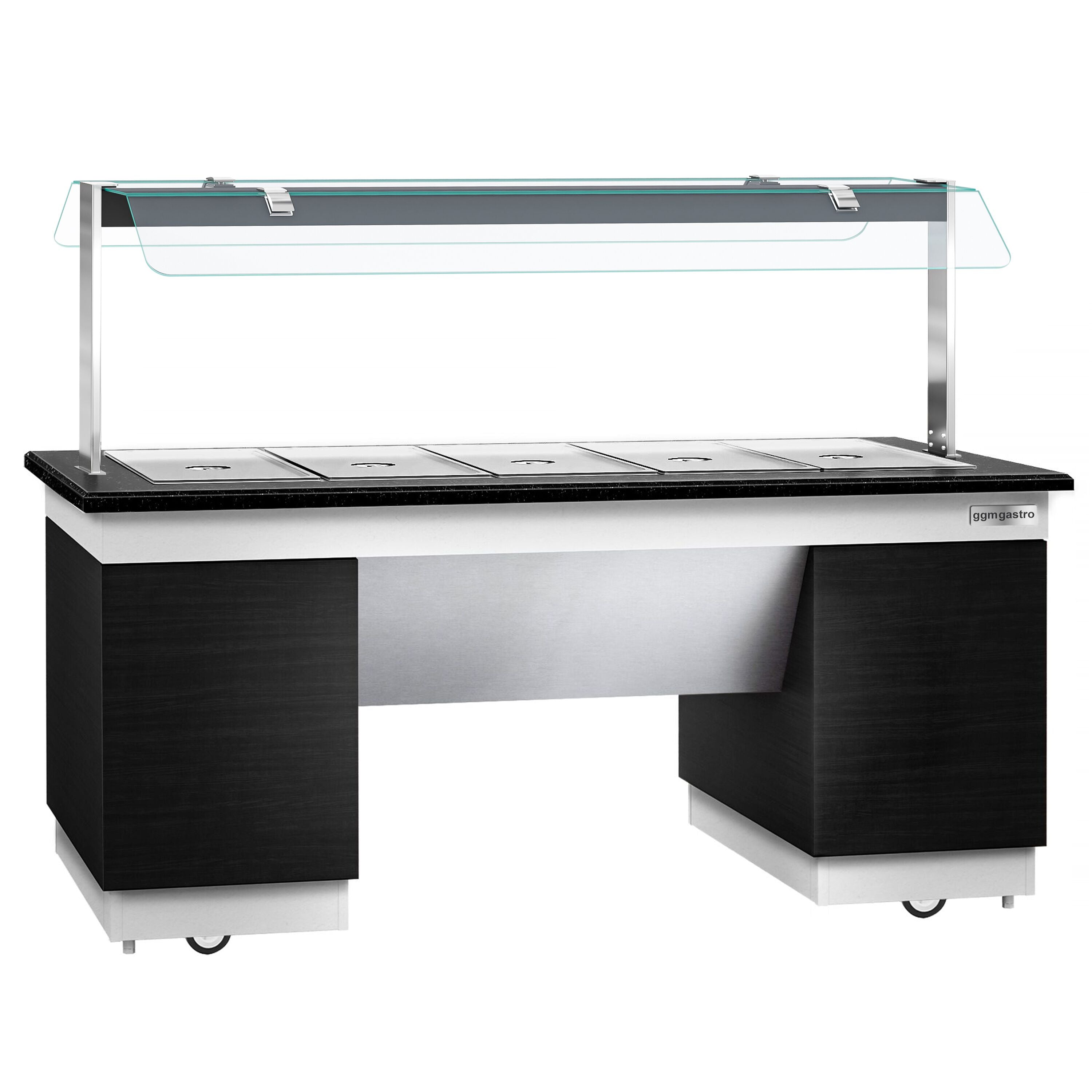 Hot Open Buffet counter dublin - 2000mm - Benmarili & Wheel - for 5x GN 1/1