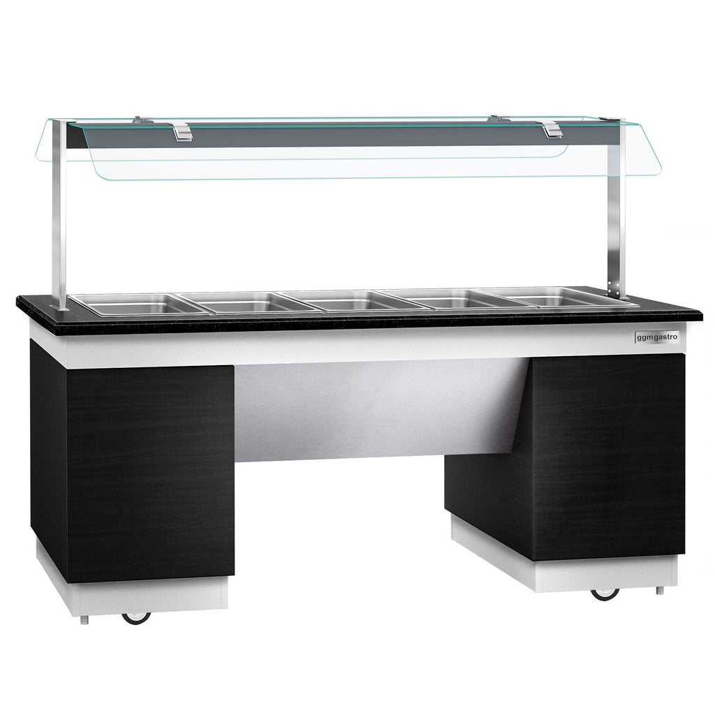 Hot Open Buffet counter dublin - 2000mm - Benmarili & Wheel - for 5x GN 1/1
