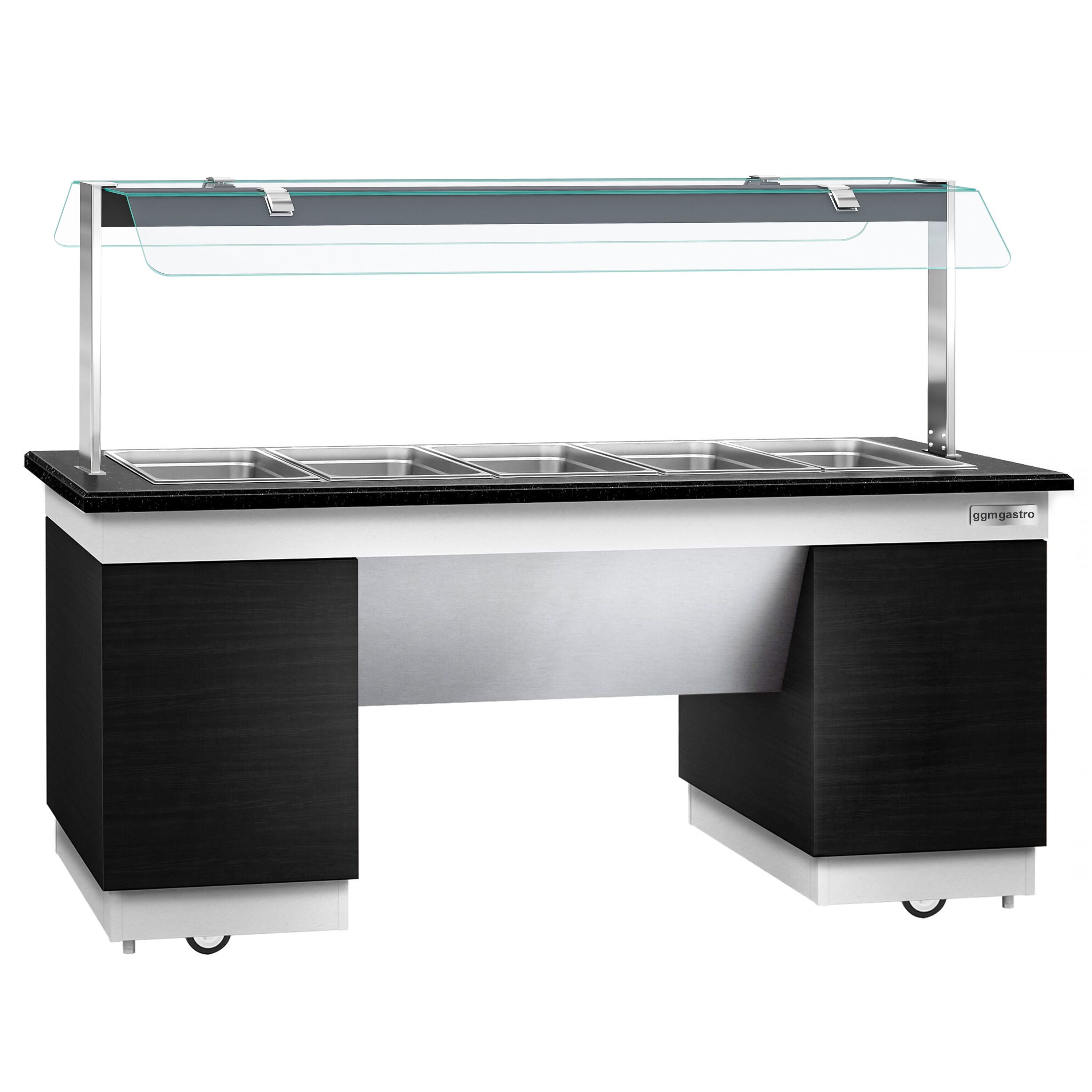 Hot Open Buffet counter dublin - 2000mm - Benmarili & Wheel - for 5x GN 1/1