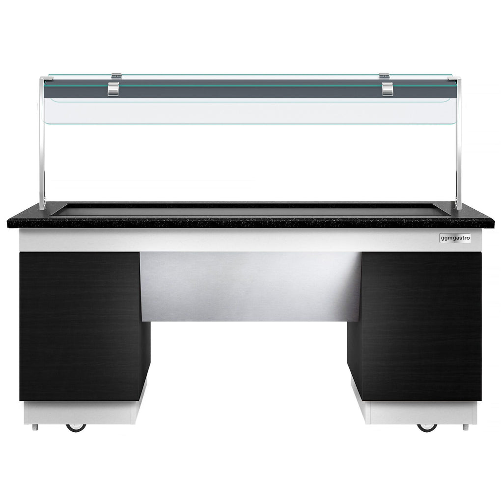 Hot Open Buffet counter dublin - 2000mm - Benmarili & Wheel - for 5x GN 1/1