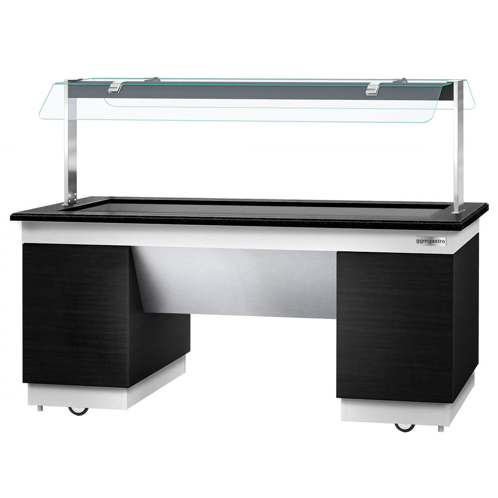 Hot Open Buffet counter dublin - 2000mm - Benmarili & Wheel - for 5x GN 1/1