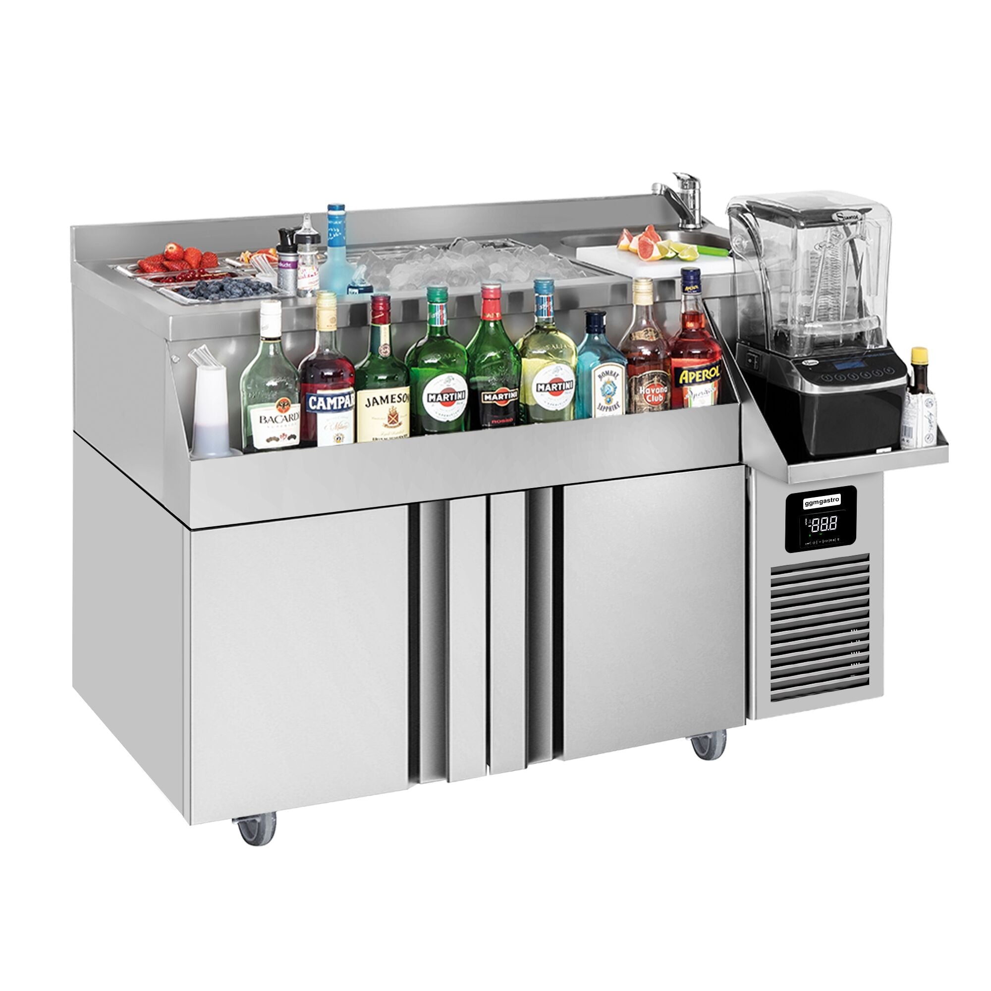 Bar type & soft drink refrigerator- 1200x600mm - 150 liters - 2 doors & shelves