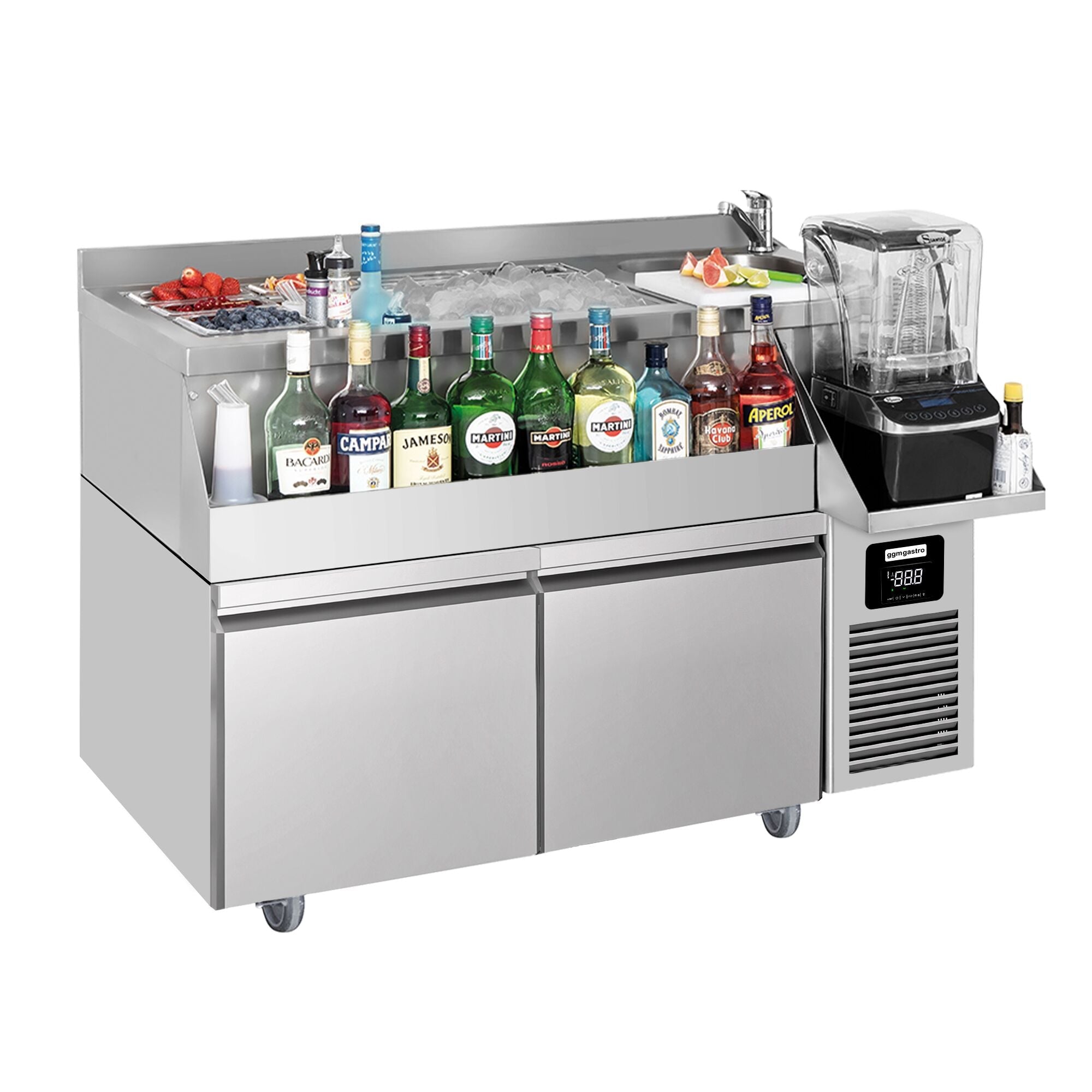 Bar type & soft drink refrigerator - 1200x600mm - 150 liters - 2 drawers 1/1 & shelf