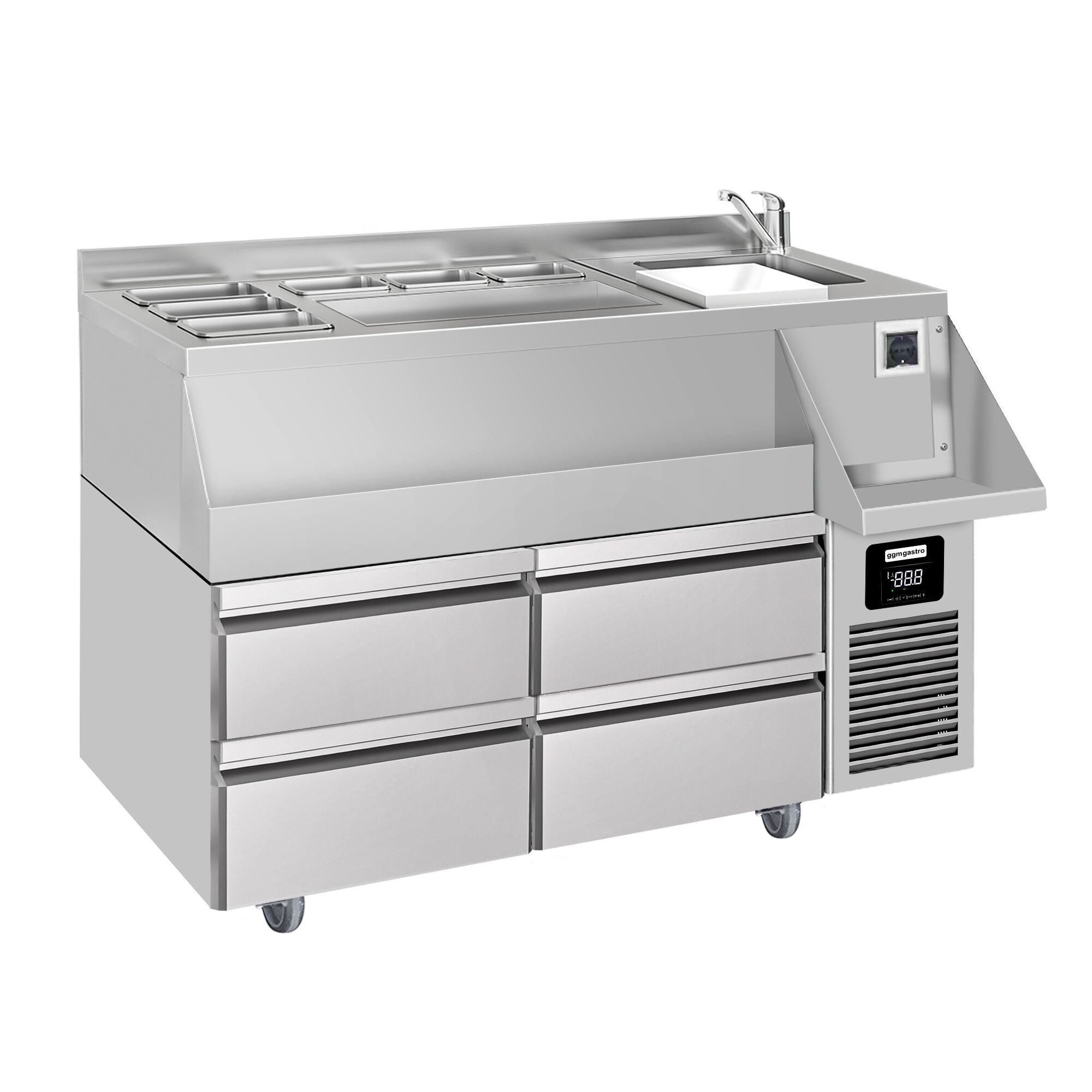 Bar type & soft drink refrigerator- 1200x600mm - 150 liters - 2 drawers 1/2 & shelf