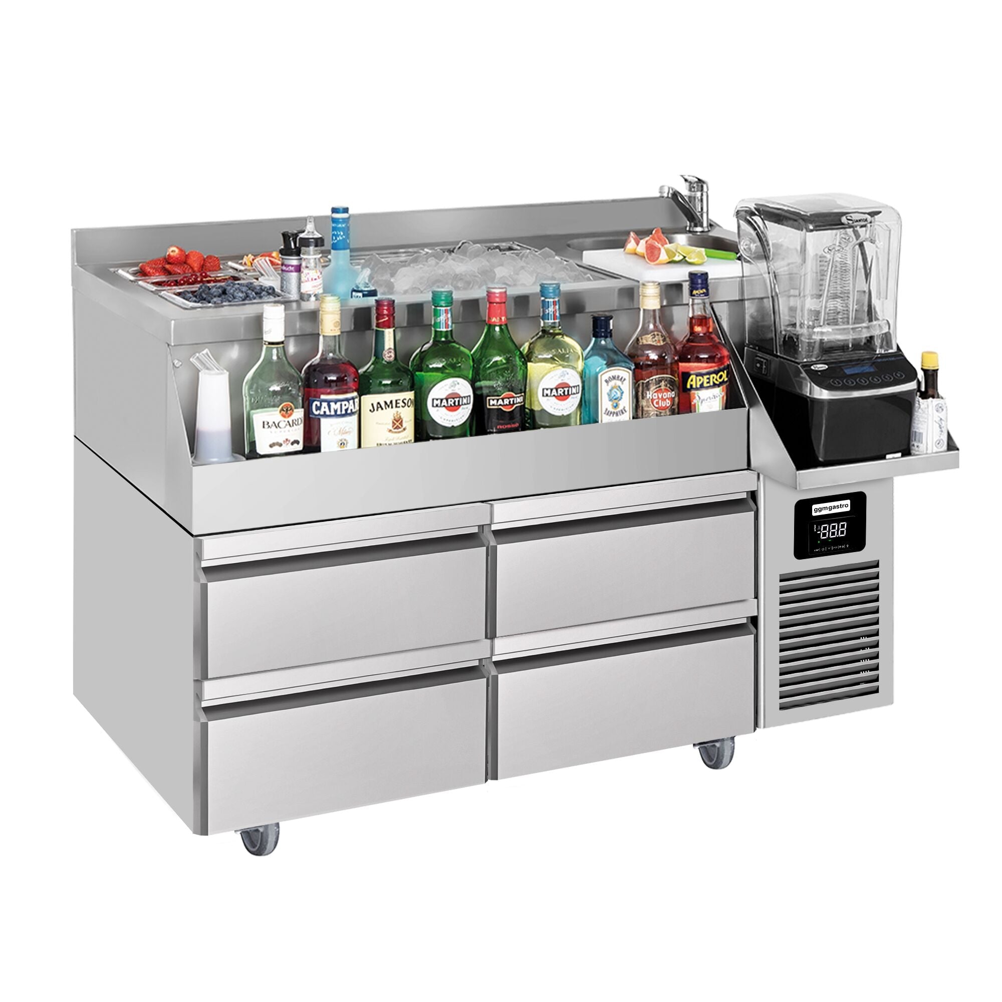 Bar type & soft drink refrigerator- 1200x600mm - 150 liters - 2 drawers 1/2 & shelf