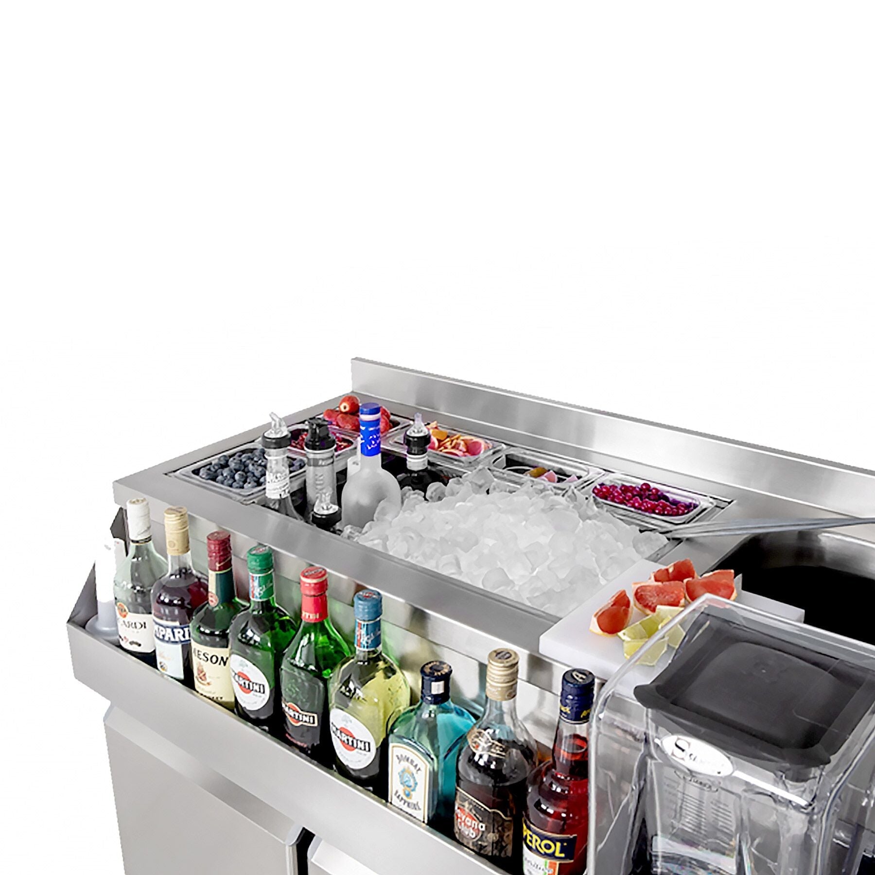Bar type & soft drink refrigerator- 1600x600mm - 235 liters - 2 doors, 2 drawers & shelves