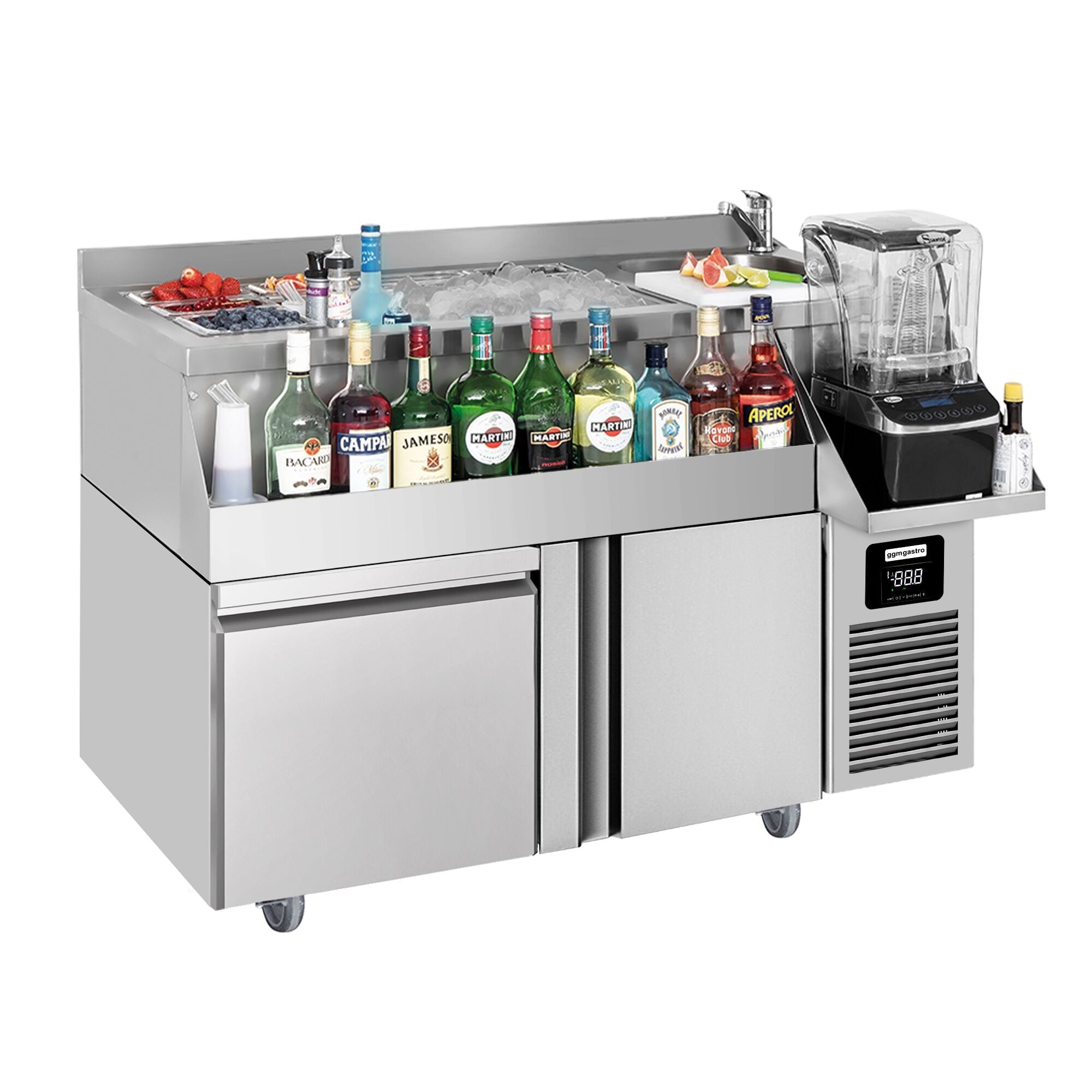 Bar type & soft drink refrigerator -1200x600mm - 150 liters - 1 door, 1 drawer 1/1 & shelf