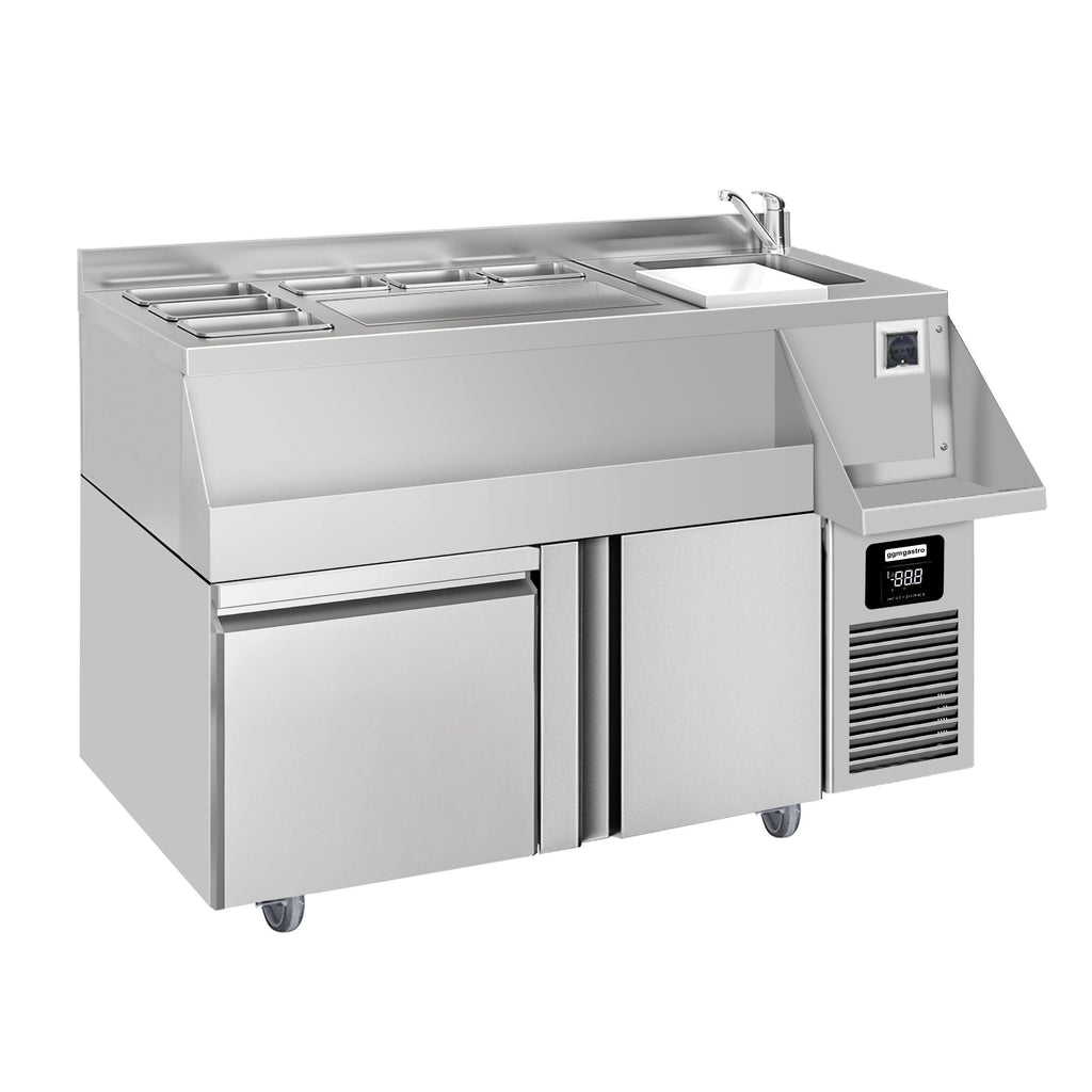 Bar type & soft drink refrigerator -1200x600mm - 150 liters - 1 door, 1 drawer 1/1 & shelf