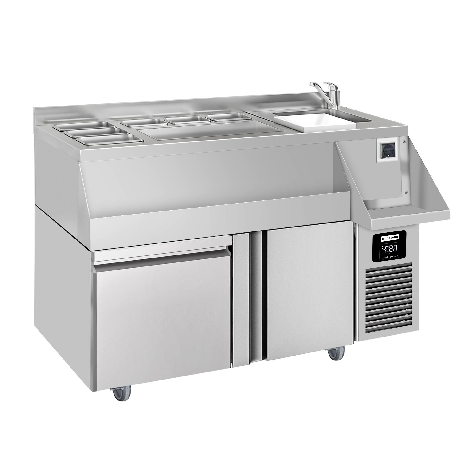 Bar type & soft drink refrigerator -1200x600mm - 150 liters - 1 door, 1 drawer 1/1 & shelf