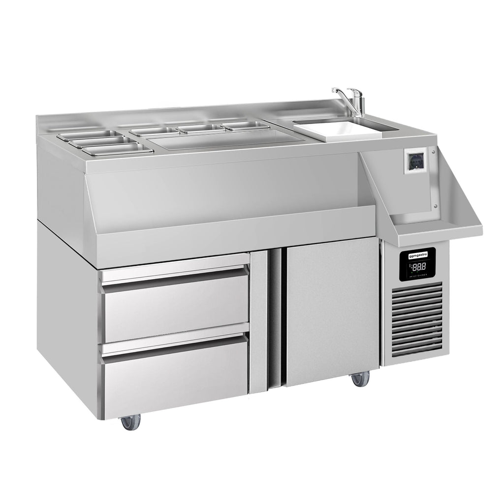 Bar type & soft drink refrigerator- 1200x600mm - 150 liters -1 door, 1 drawer 1/2 & shelf