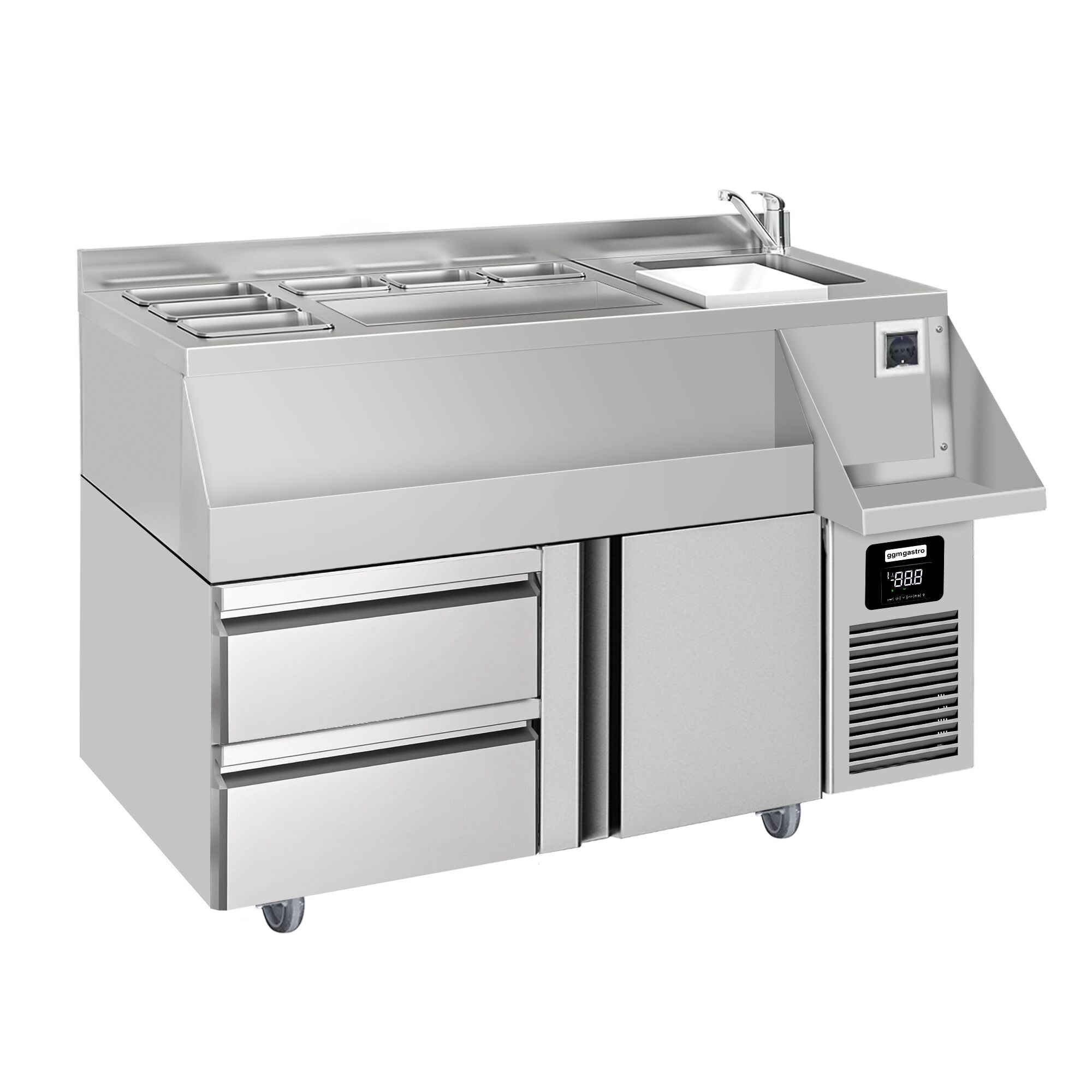 Bar type & soft drink refrigerator- 1200x600mm - 150 liters -1 door, 1 drawer 1/2 & shelf