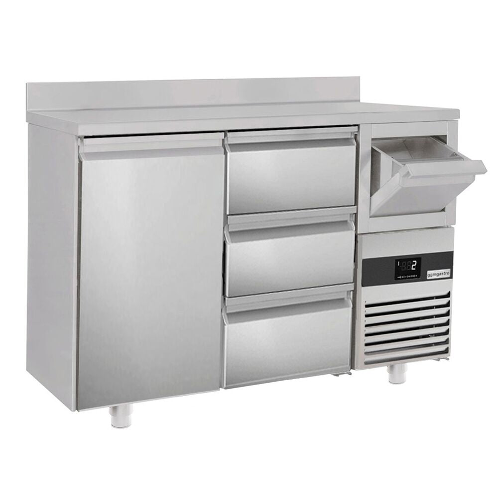 Bar type & soft drink refrigerator PremIum- 1580x600mm - 1 door, 3 drawers, back and telve bucket