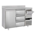 Bar type & soft drink refrigerator PremIum- 1580x600mm - 1 door, 3 drawers, back and telve bucket