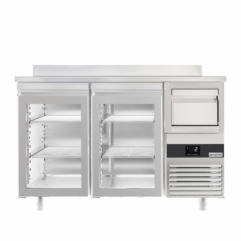 Bar type & soft drink refrigerator PremIum- 1580x600mm - 2 glass doors, back and telve bucket
