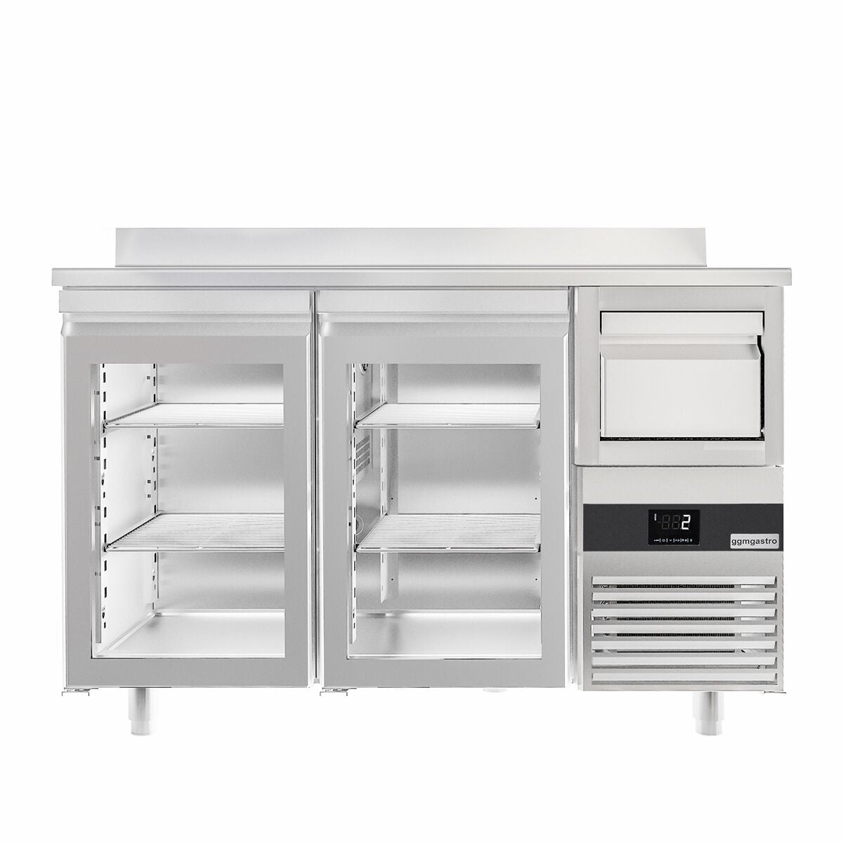 Bar type & soft drink refrigerator PremIum- 1580x600mm - 2 glass doors, back and telve bucket