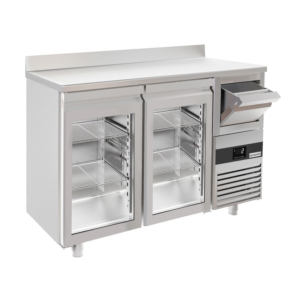Bar type & soft drink refrigerator PremIum- 1580x600mm - 2 glass doors, back and telve bucket