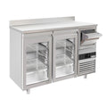 Bar type & soft drink refrigerator PremIum- 1580x600mm - 2 glass doors, back and telve bucket