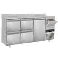 Bar type & soft drink refrigerator PremIum- 2130x600mm - 1 door, 4 drawers, back and telve bucket