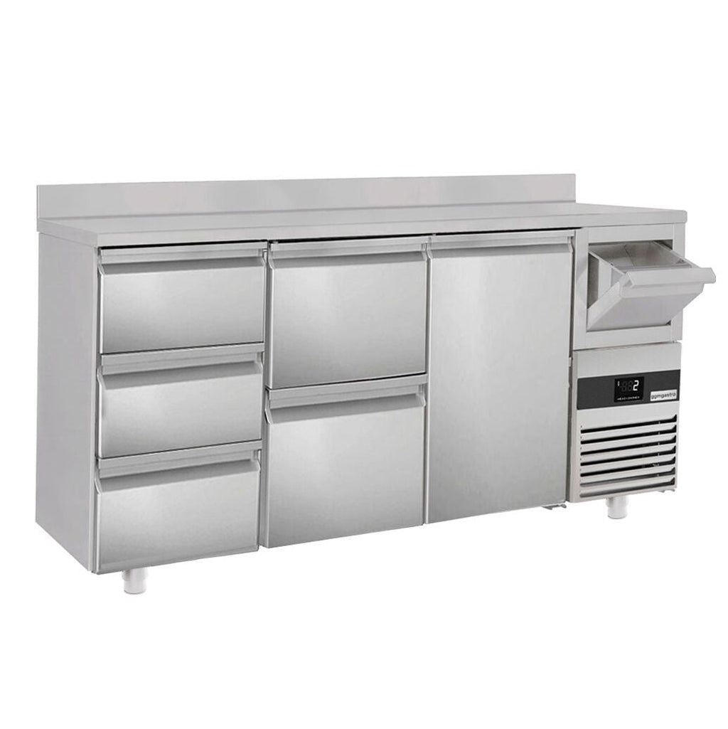 Bar type & soft drink refrigerator PremIum- 2130x600mm - 1 door, 5 drawers, back and telve bucket