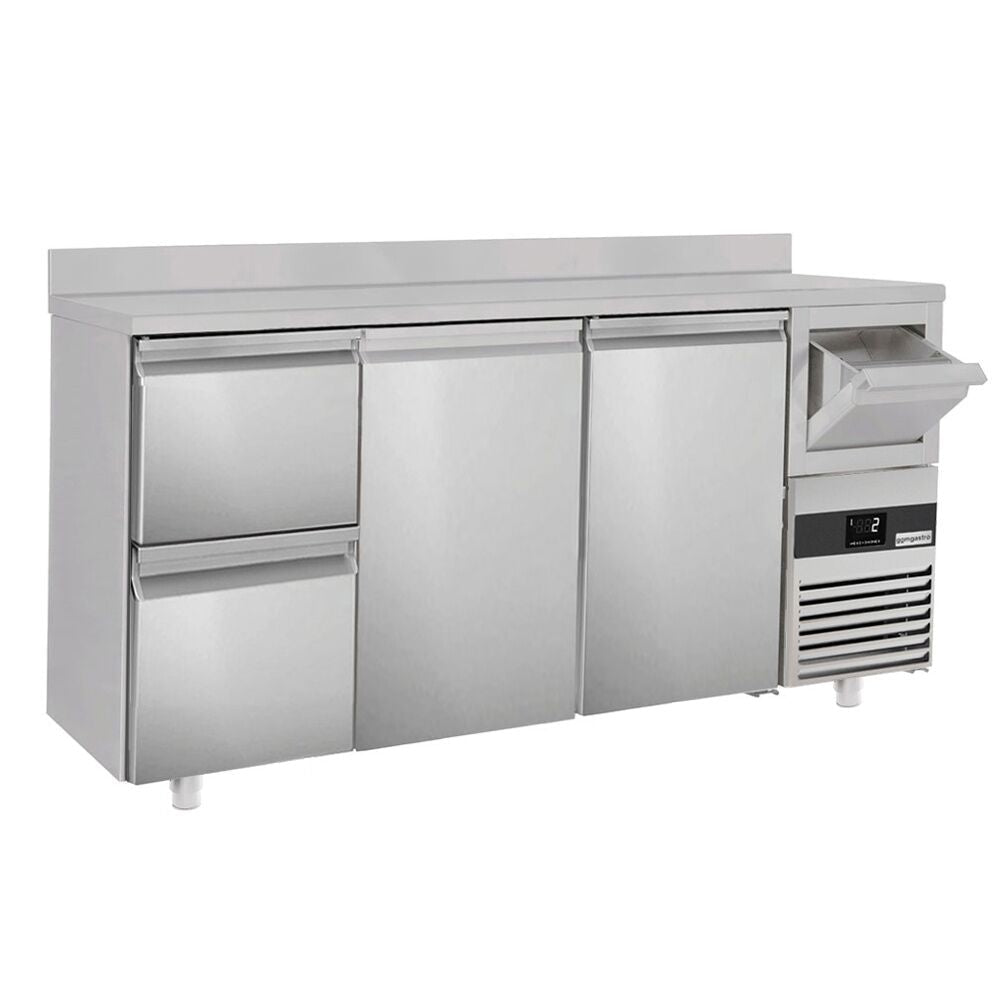 Bar type & soft drink refrigerator PremIum- 2130x600mm - 2 doors, 2 drawers, back and telve bucket