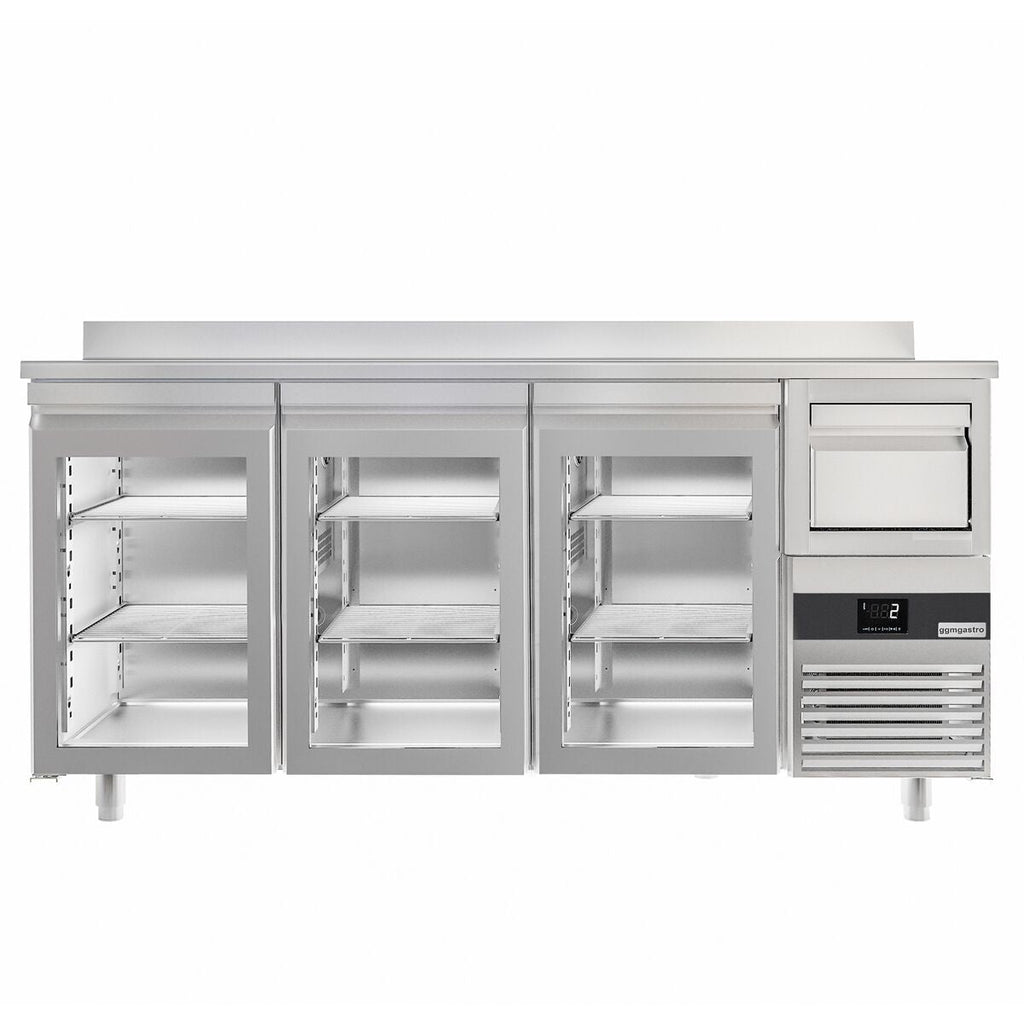 Bar type & soft drink refrigerator PremIum- 2130x600mm - 3 glass doors, back and telve bucket