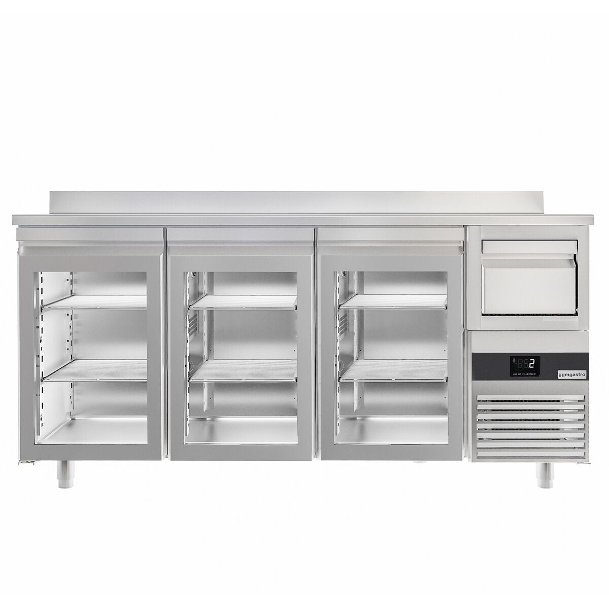 Bar type & soft drink refrigerator PremIum- 2130x600mm - 3 glass doors, back and telve bucket