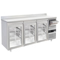 Bar type & soft drink refrigerator PremIum- 2130x600mm - 3 glass doors, back and telve bucket