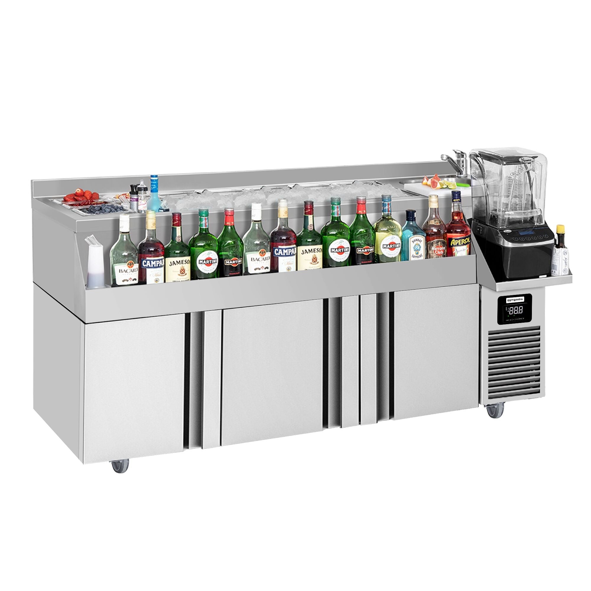 Bar type & soft drink refrigerator- 1600x600mm - 235 liters - 3 doors & shelves