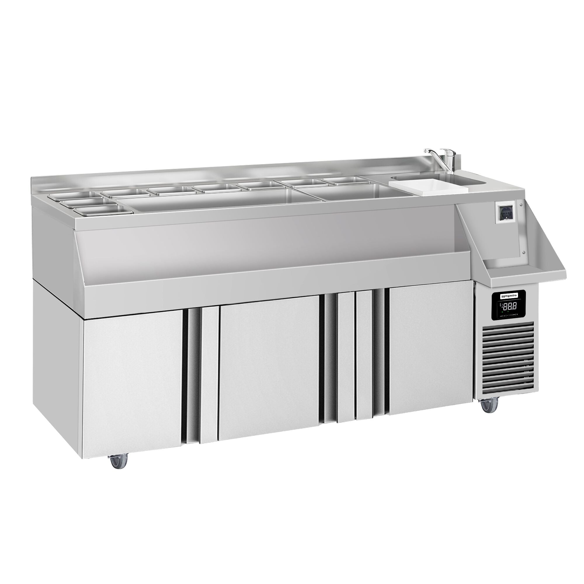 Bar type & soft drink refrigerator- 1600x600mm - 235 liters - 3 doors & shelves