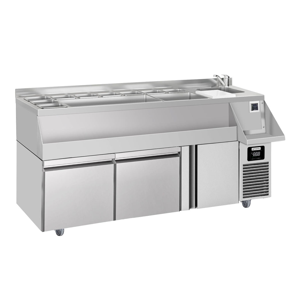 Bar type & soft drink refrigerator- 1600x600mm - 235 liters -1 door, 2 drawers & shelves