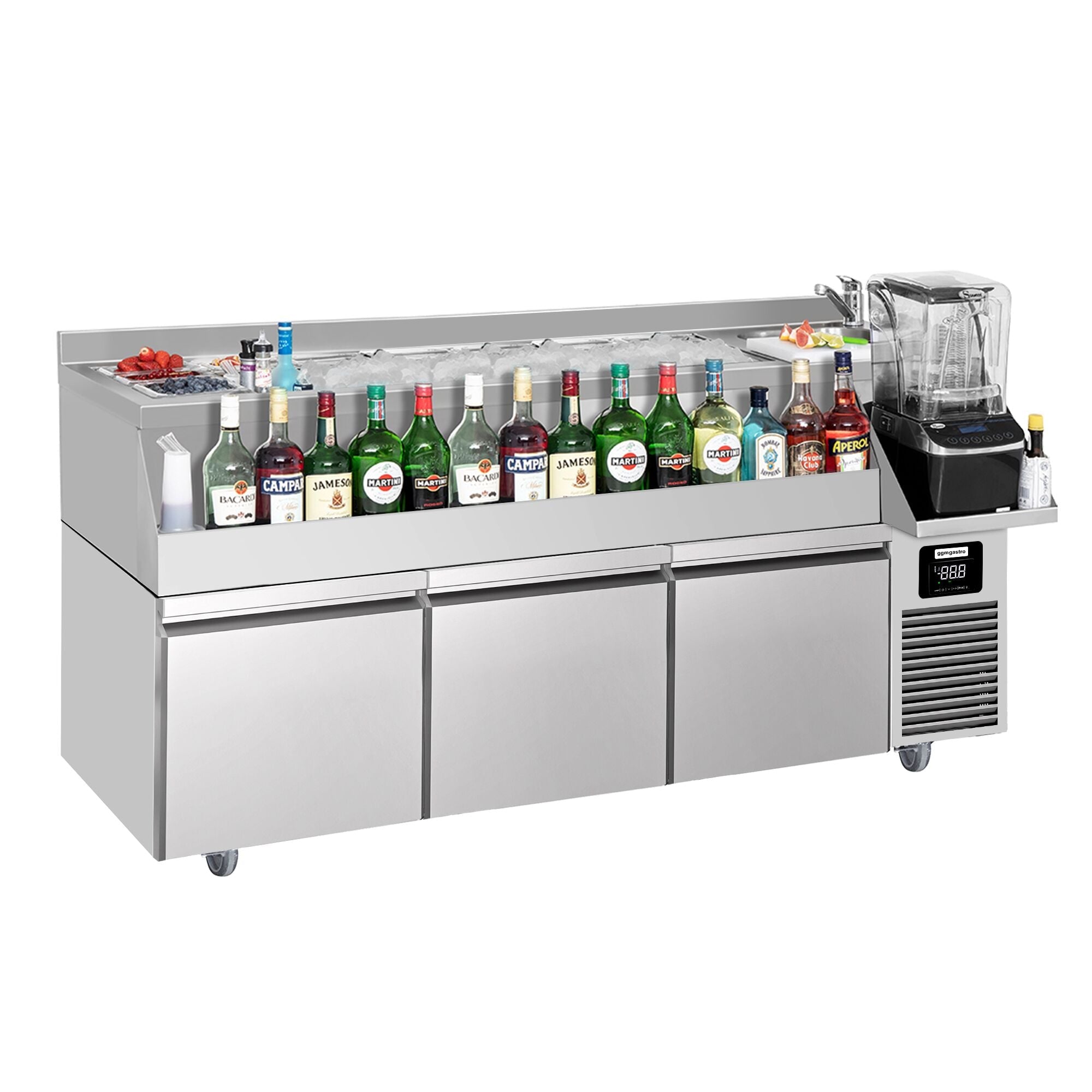 Bar type & soft drink refrigerator- 1600x600mm - 235 liters - 3 drawers & shelves