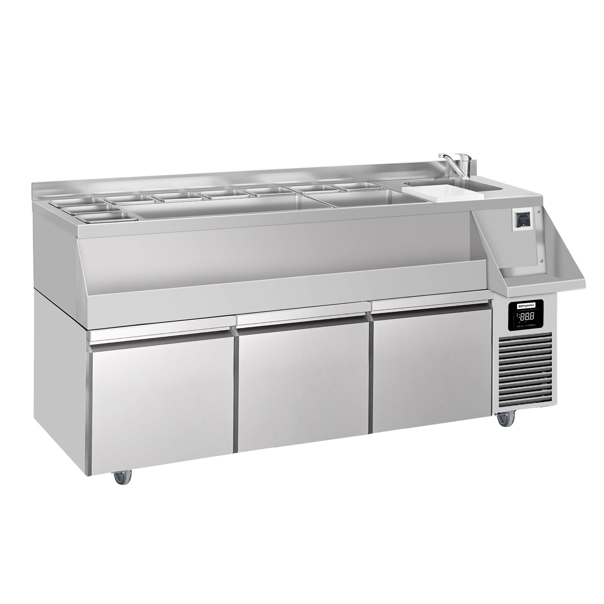 Bar type & soft drink refrigerator- 1600x600mm - 235 liters - 3 drawers & shelves