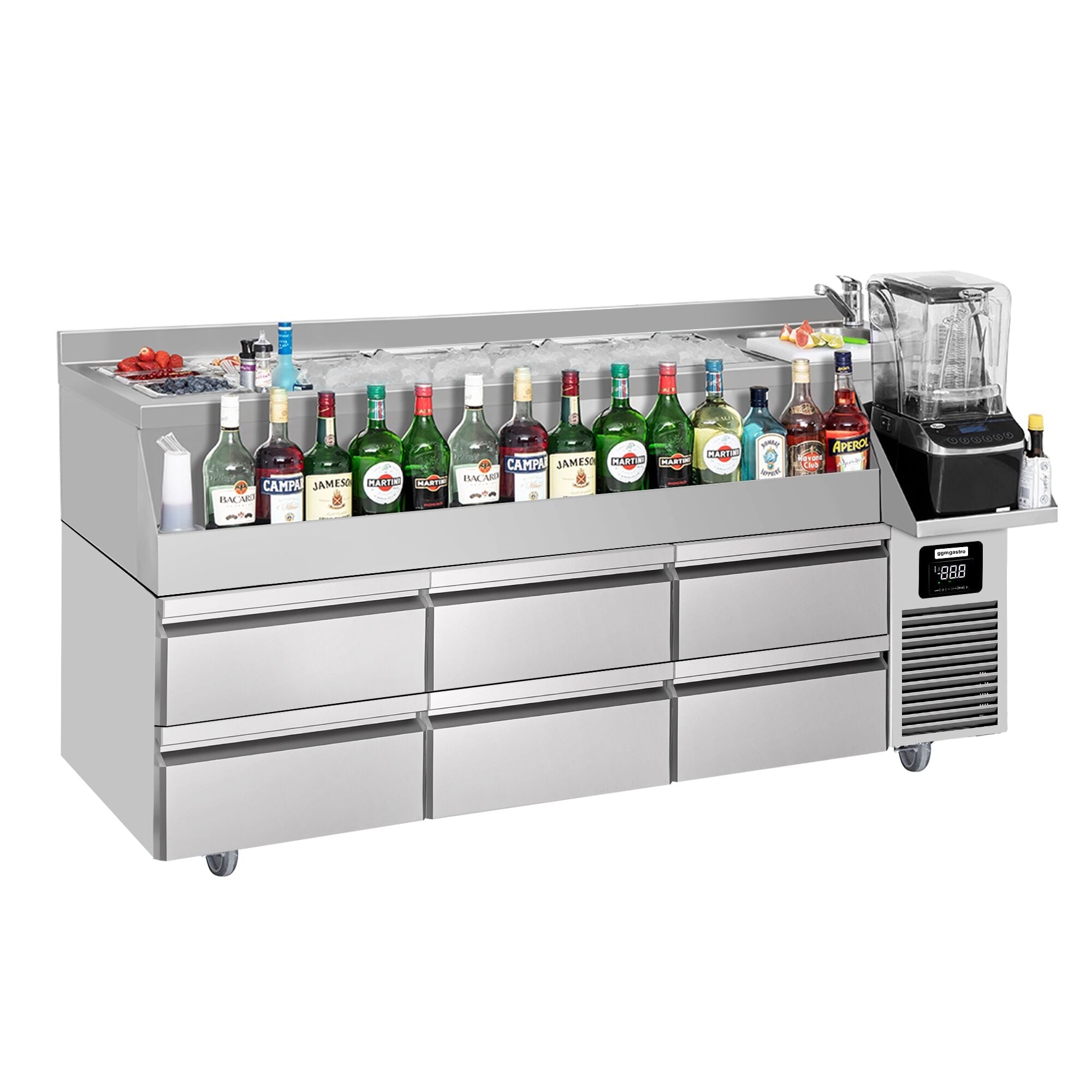 Bar type & soft drink refrigerator- 1600x600mm - 235 liters - 6 drawers & shelves