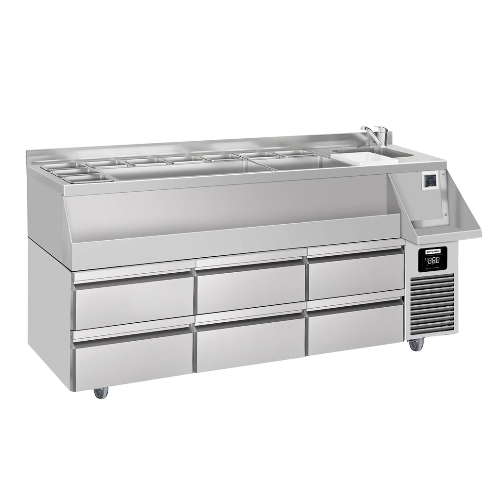 Bar type & soft drink refrigerator- 1600x600mm - 235 liters - 6 drawers & shelves