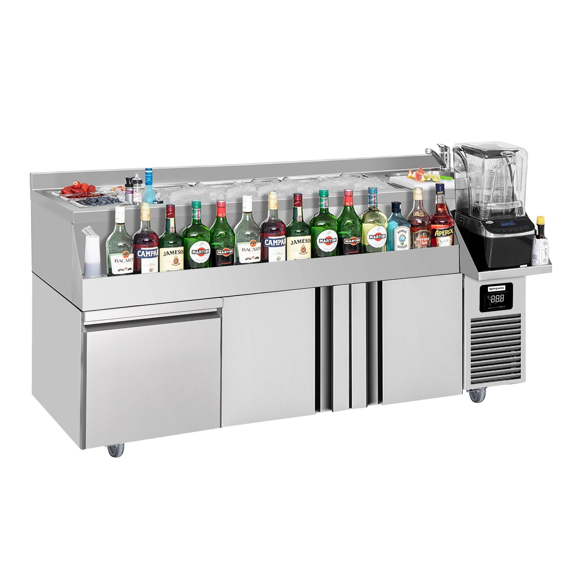 Bar type & soft drink refrigerator- 1600x600mm - 235 liters -2 door, 1 drawer & shelf