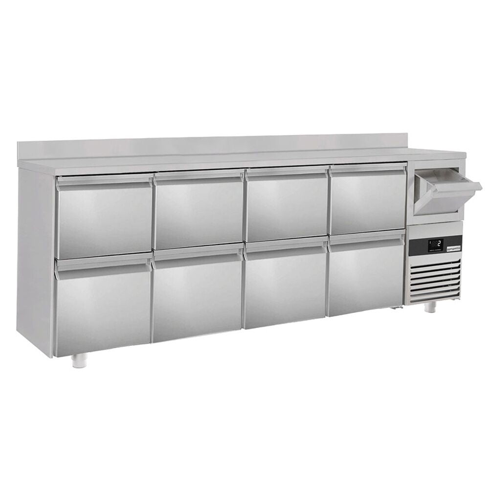 Bar type & soft drink refrigerator Premium- 2690x600mm - 8 drawer 1/2, back and telve bucket