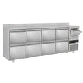 Bar type & soft drink refrigerator Premium- 2690x600mm - 8 drawer 1/2, back and telve bucket