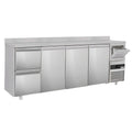 Bar type & soft drink refrigerator PremIum- 2690x600mm - 3 doors, 2 drawers, back and telve bucket