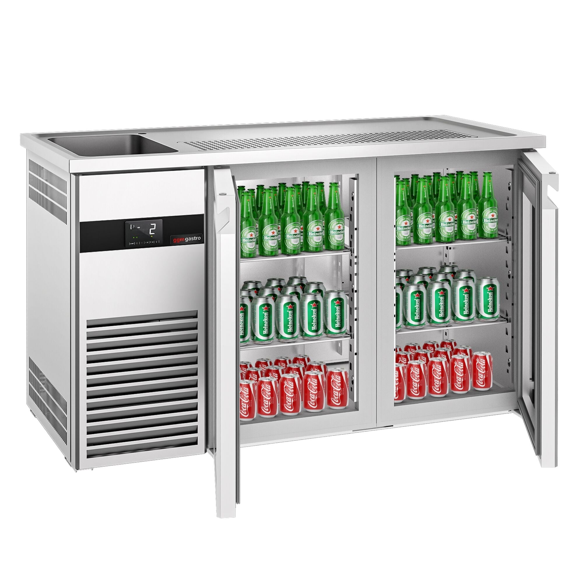 Beer counter premıum - 1550x700mm- 2 glass doors
