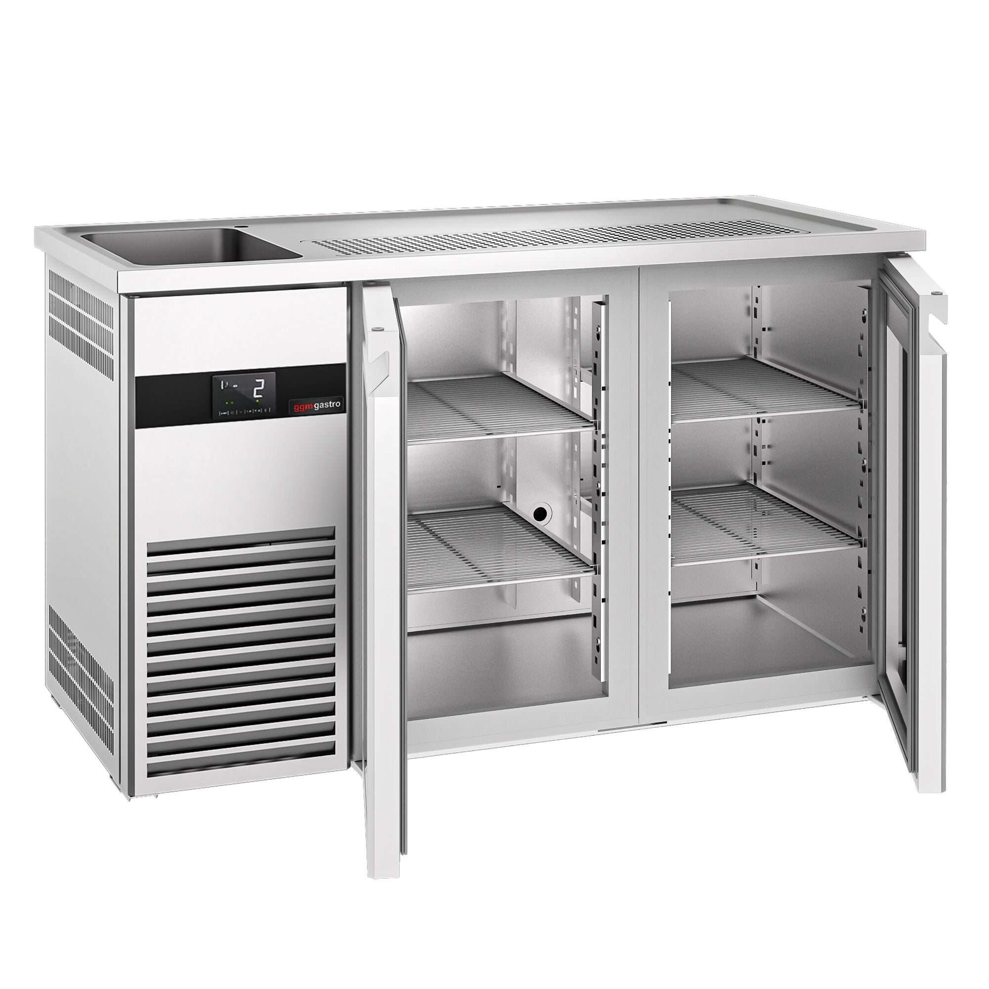 Beer counter premıum - 1550x700mm- 2 glass doors