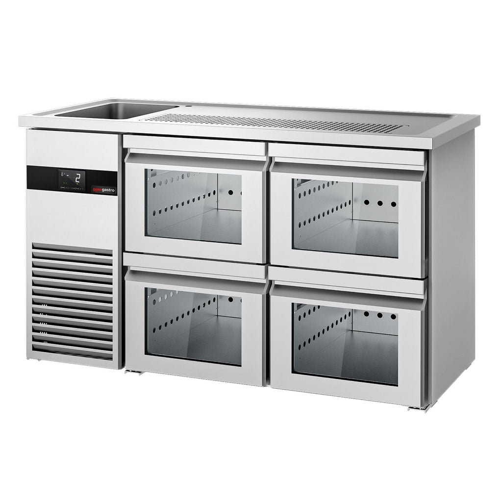 Beer counter premıum - 1550x700mm- 4 glass drawer