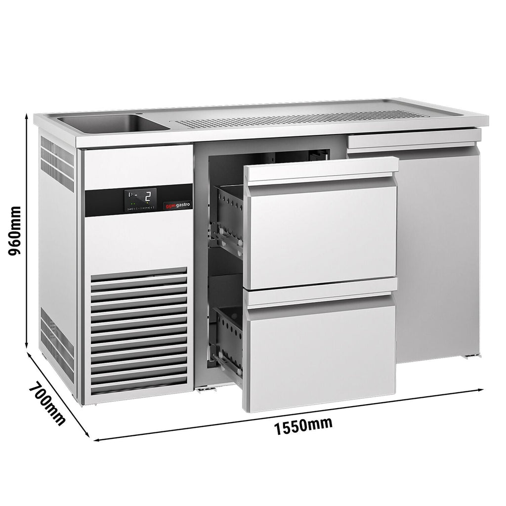 Beer counter - Premium Plus 1550x700mm - 1 Door and 2 Drawers