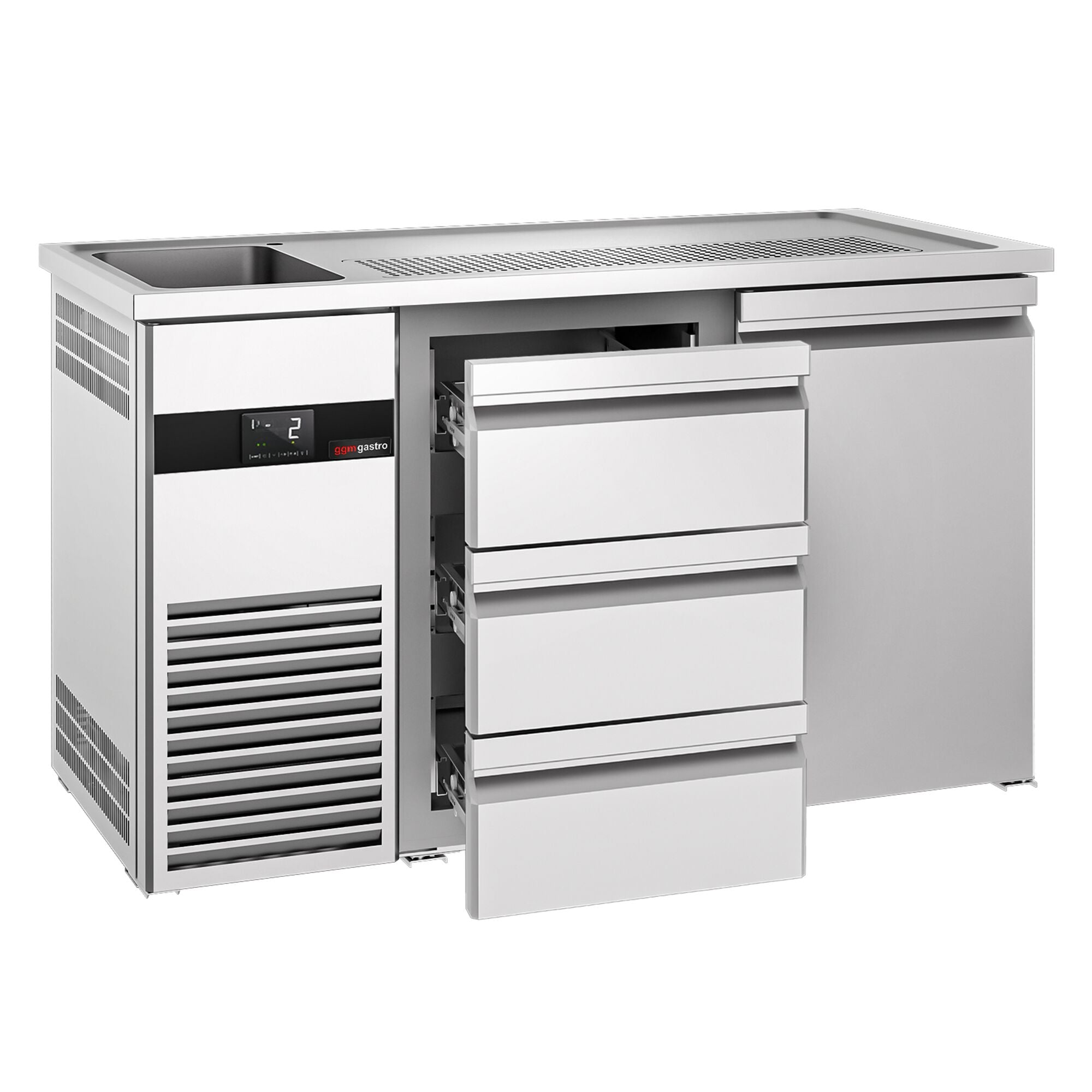 Beer counter premıum - 1550x700mm - 1 door and 3 drawers